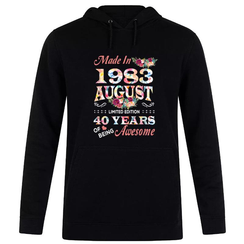 August Flower Made In 1983 40 Years Of Being Awesome Women T-Shirt