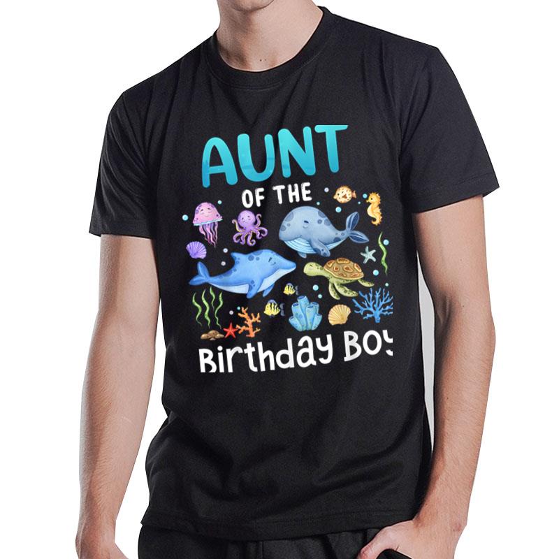 Aunt Of The Birthday Girl Sea Fish Ocean Animals Family T-Shirt