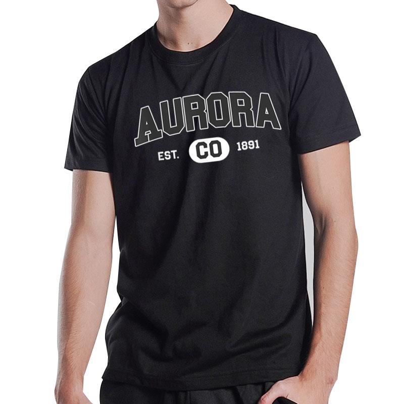 Aurora Colorado Gray&White Graphic T-Shirt