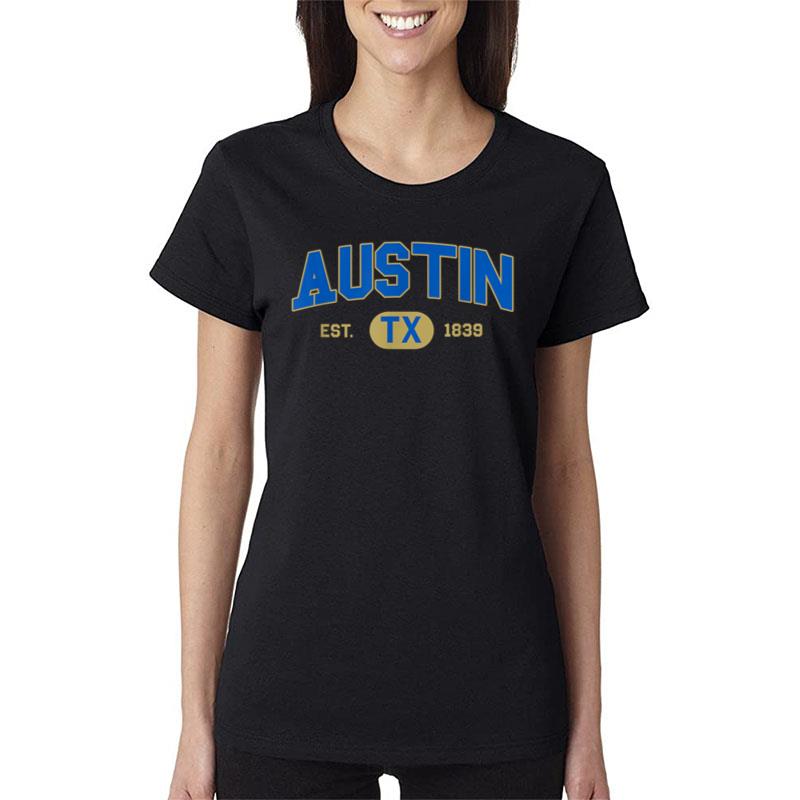 Austin Texas Navy&Gold Graphic Women T-Shirt