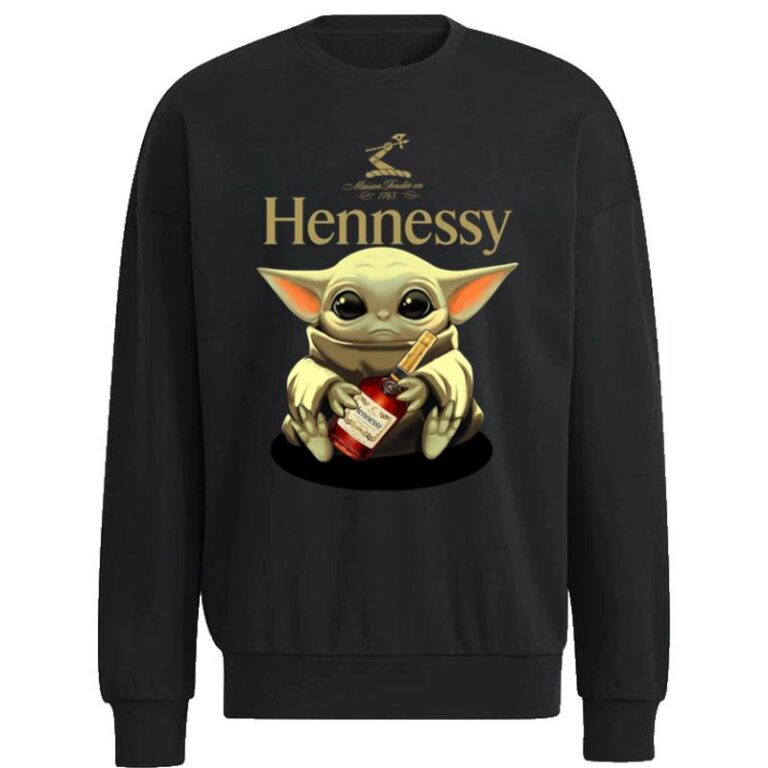 Baby Yoda Hugs Hennessy Bottle Star Wars Sweatshirt