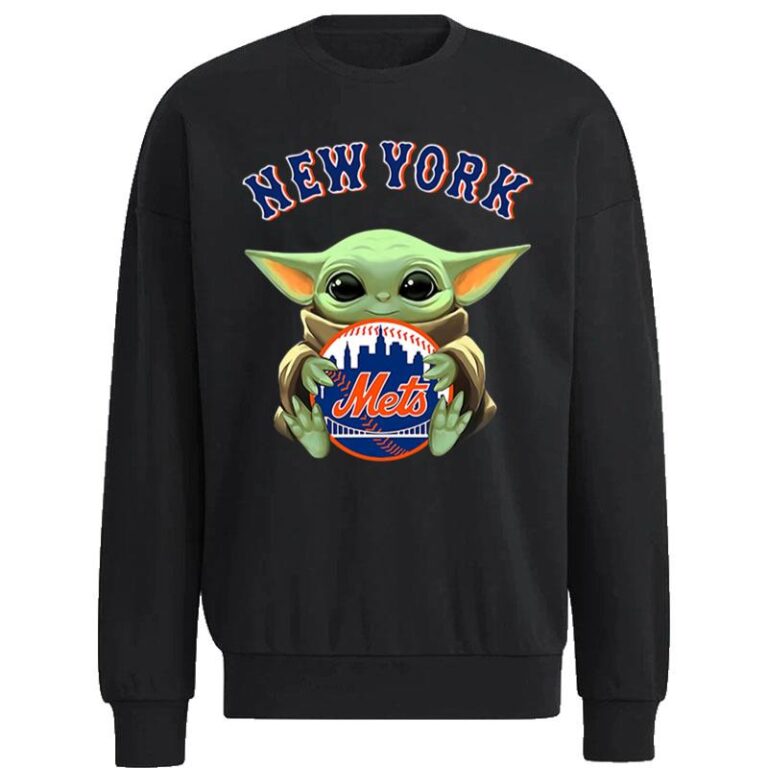 Baby Yoda Hugs The New York Mets Baseball Sweatshirt