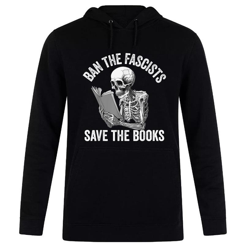 Ban The Fascists Save The Books Funny Book Lover Worm Nerd Women T-Shirt