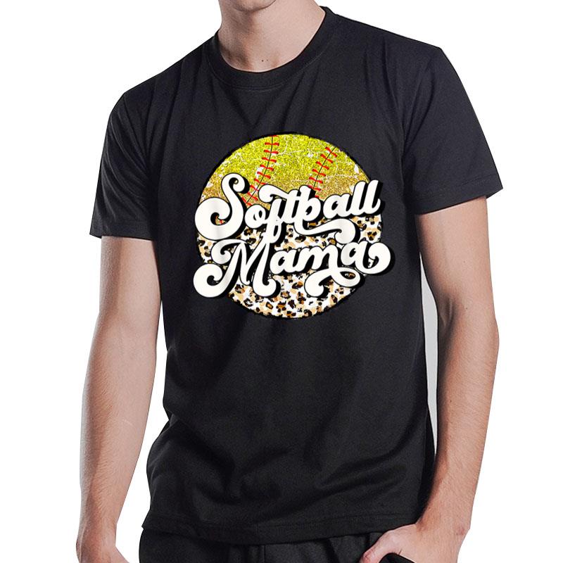 Baseball Mom Leopard Funny Softball Mom Mother'S Day 2023 T-Shirt