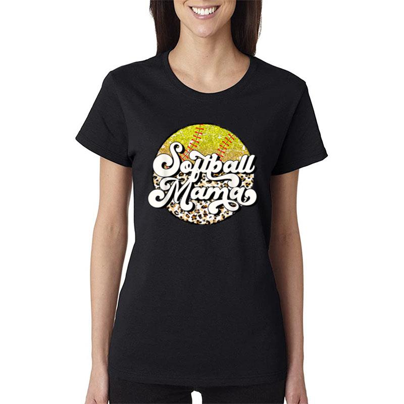 Baseball Mom Leopard Funny Softball Mom Mother'S Day 2023 Women T-Shirt