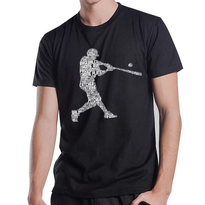 Baseball Player Batter Youth Boys Kids Men T-Shirt