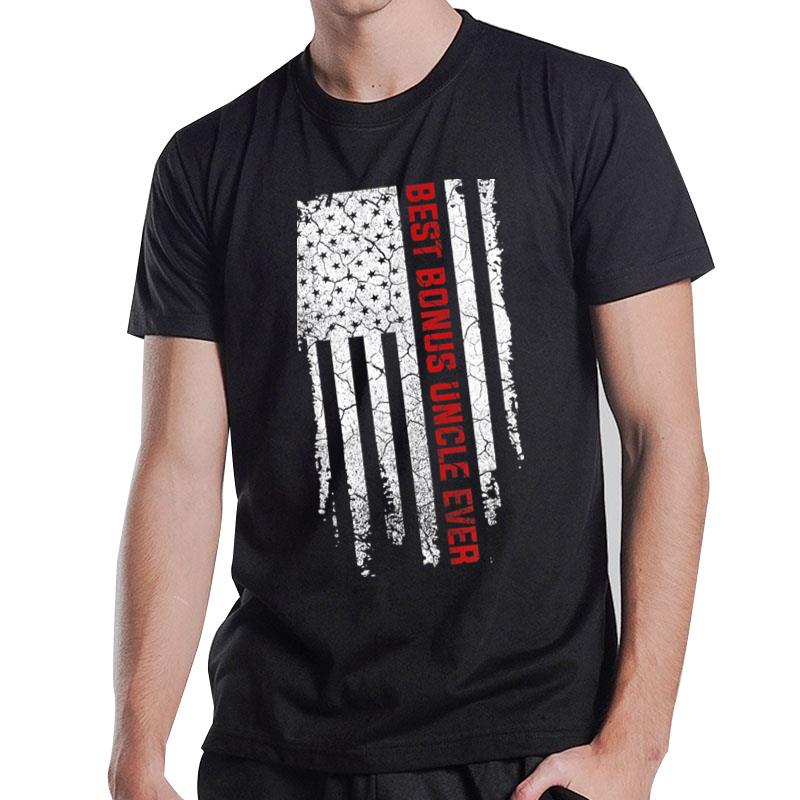 Best Bonus Uncle Ever American Usa Flag T-Shirt