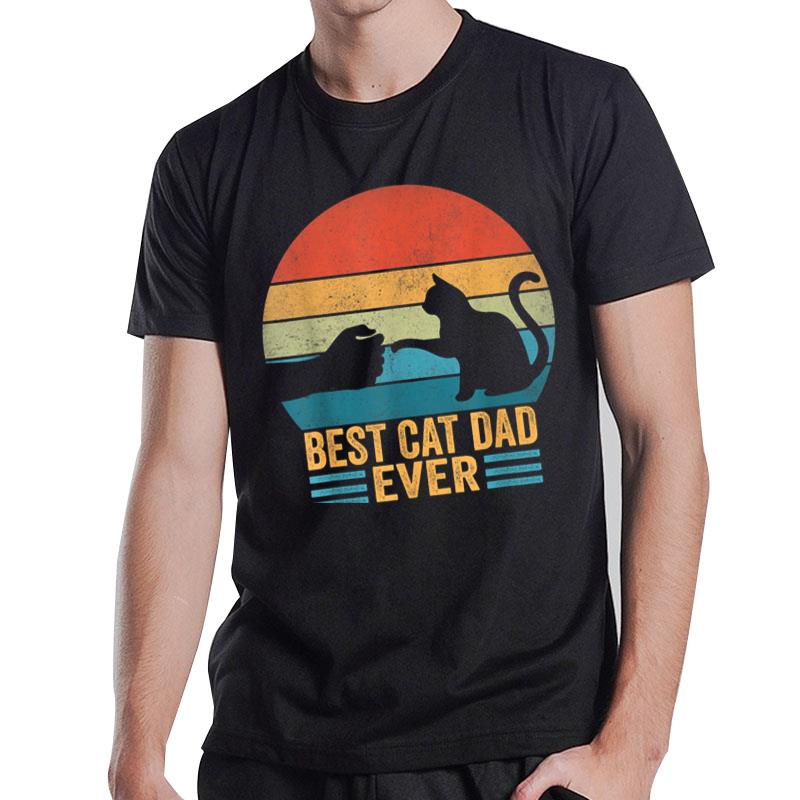 Best Cat Dad Ever Vintage Funny Cat Daddy Fathers Day 2023 T-Shirt