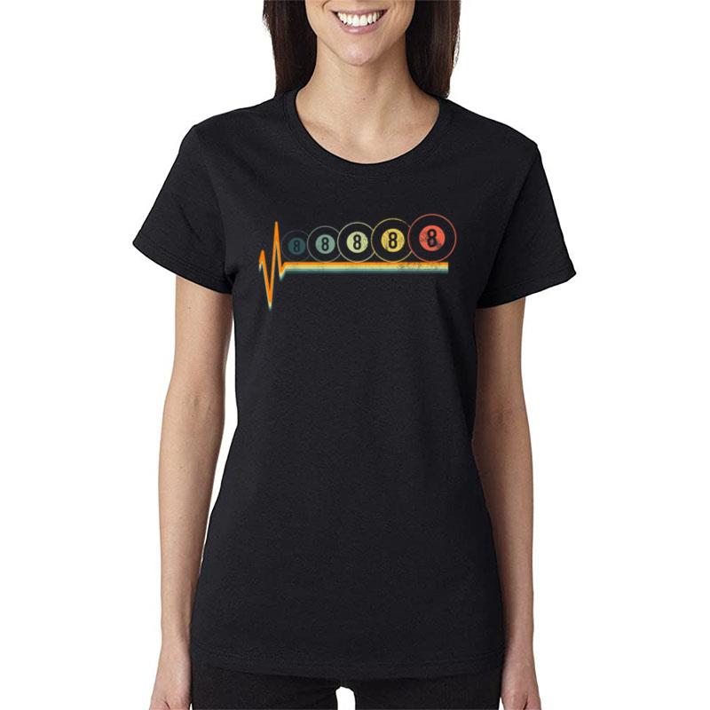 Billiards Eight Vintage Retro Women T-Shirt