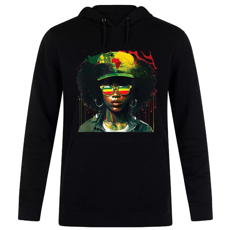 Black Afro Queen Melanin Dripping African Juneteenth Hoodie