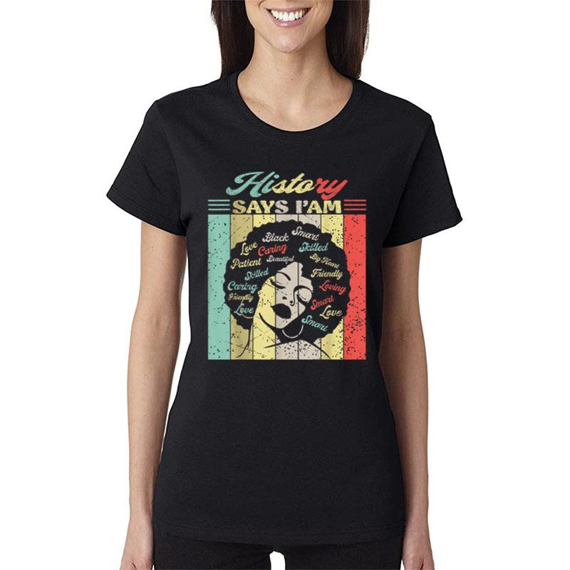 Black Afro Woman Melanin Girl Black History Month Motivation Ver 2 Women T-Shirt