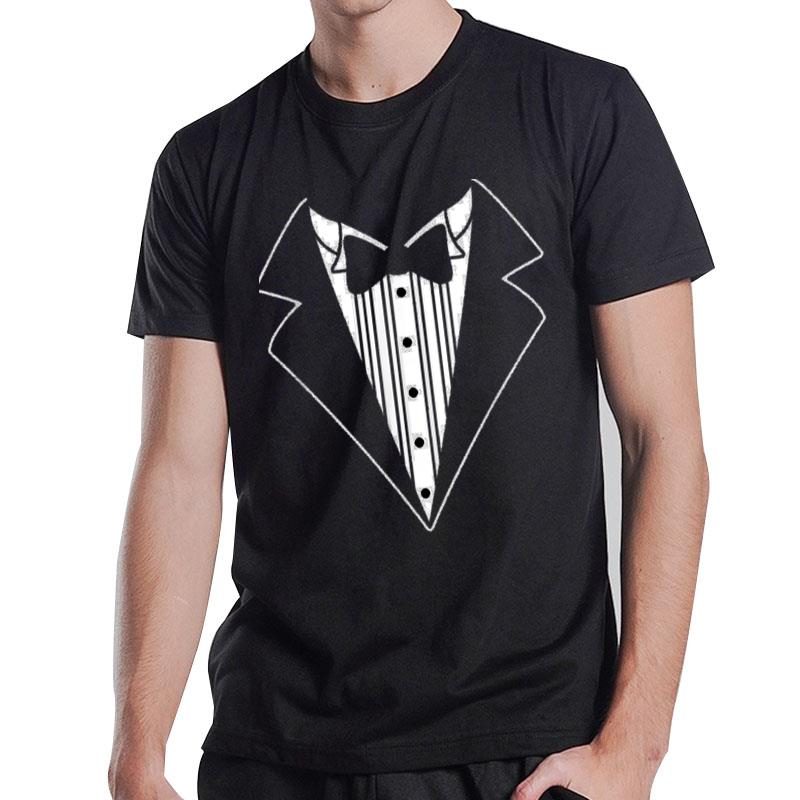 Black And White Tuxedo Vest And Bow Tie Sets T-Shirt