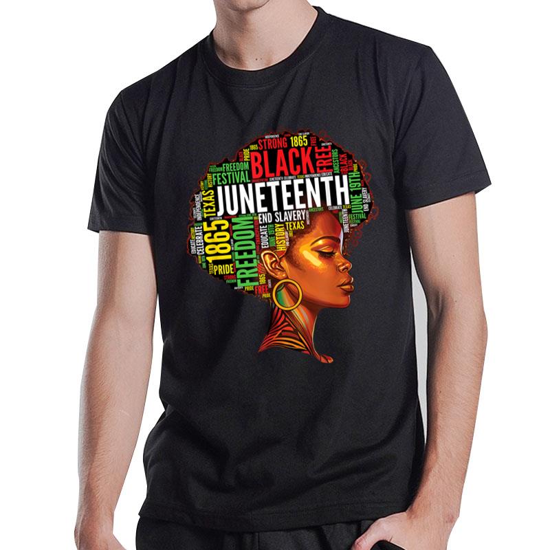 Black History Afro Queen Melanin Rd Art Juneteenth T-Shirt