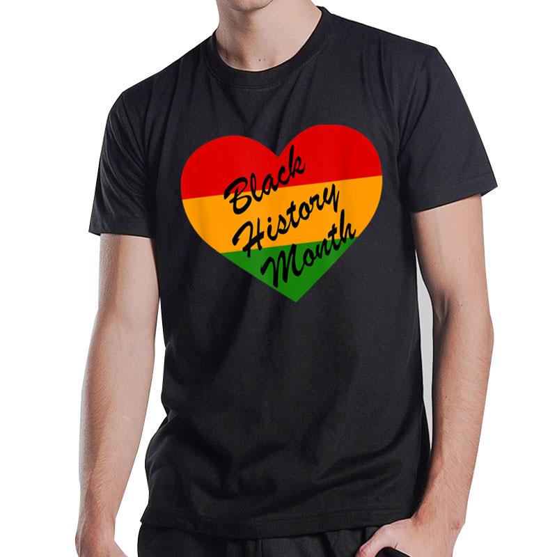 Black History Month Heart Love T-Shirt