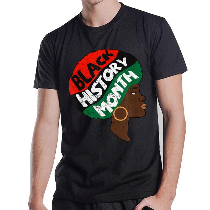 Black History Month Proud Afro African Queen Freedom T-Shirt