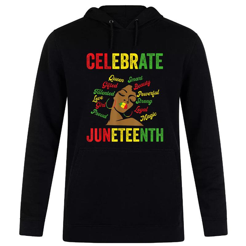 Black Messy Bun Juneteenth Celebrate Indepedence Day Hoodie