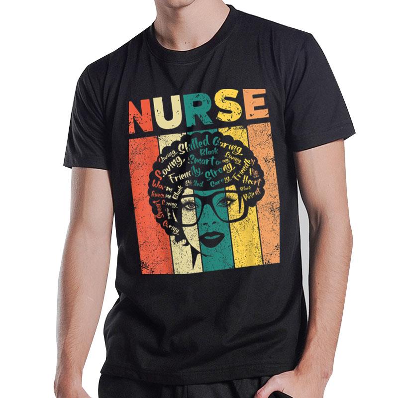 Black Woman Nurse Afro Black History Month Junenth T-Shirt