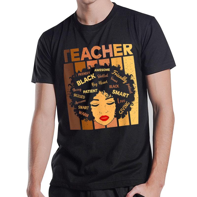 Black Woman Teacher Black History Month African Afro Vintage T-Shirt