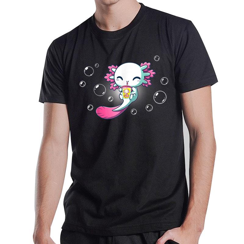 Boba Axolotl Kawaii Axolotl Bubble Tea Boba T-Shirt