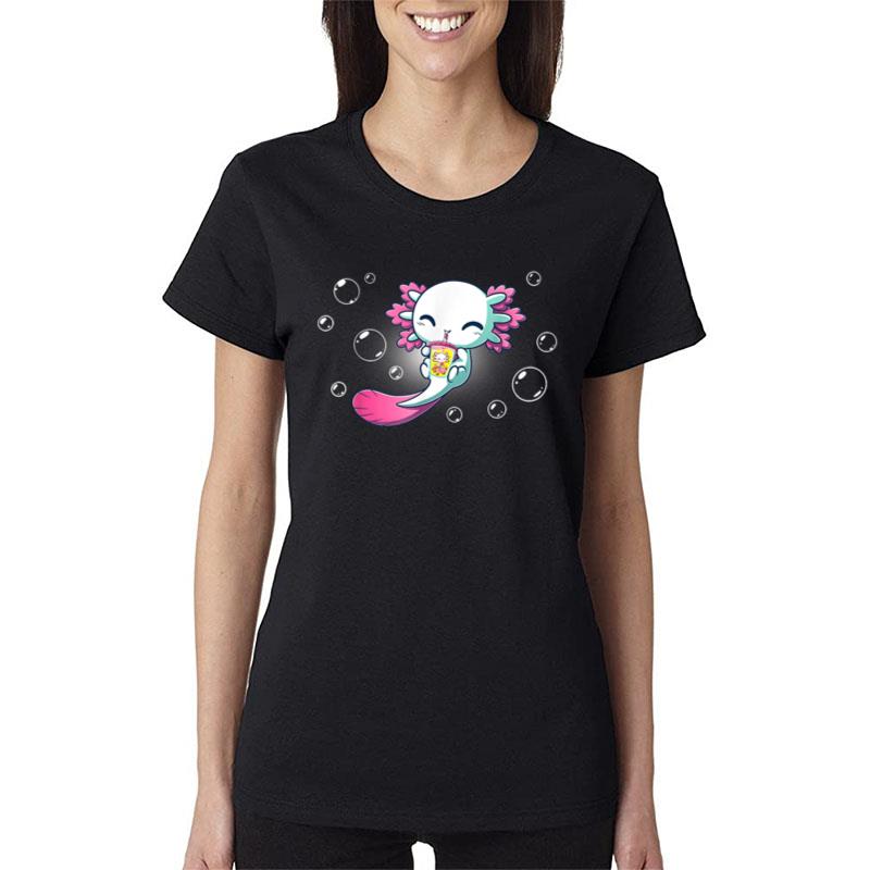 Boba Axolotl Kawaii Axolotl Bubble Tea Boba Women T-Shirt