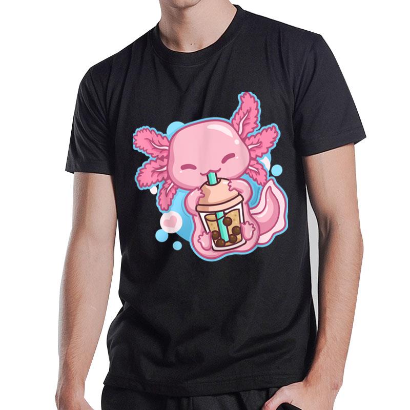 Boba Tea Bubble Tea Milk Tea Anime Axolotl T-Shirt