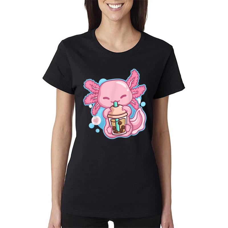 Boba Tea Bubble Tea Milk Tea Anime Axolotl Women T-Shirt