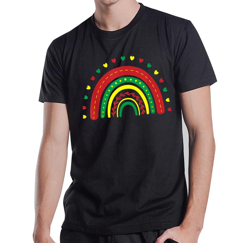 Boho Rainbow Juneteenth Black History African American Flag T-Shirt