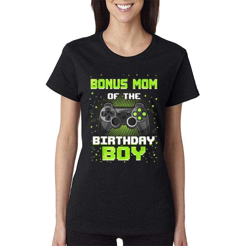 Bonus Mom Of The Birthday Boy Matching Video Game Birthday Women T-Shirt