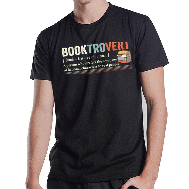 Booktrovert Definition Librarian Meme Retro Book Lovers T-Shirt