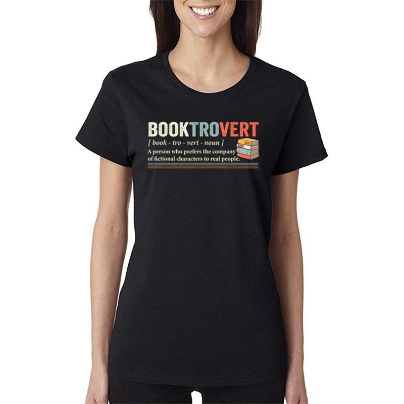 Booktrovert Definition Librarian Meme Retro Book Lovers Women T-Shirt