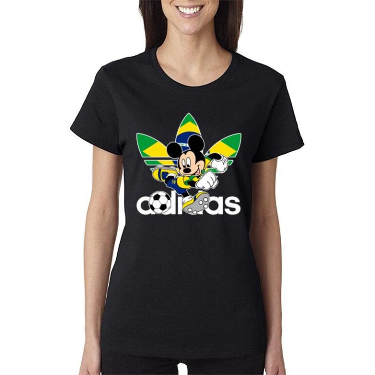 Brazil Football Mickey Mouse Adidas Women T-Shirt