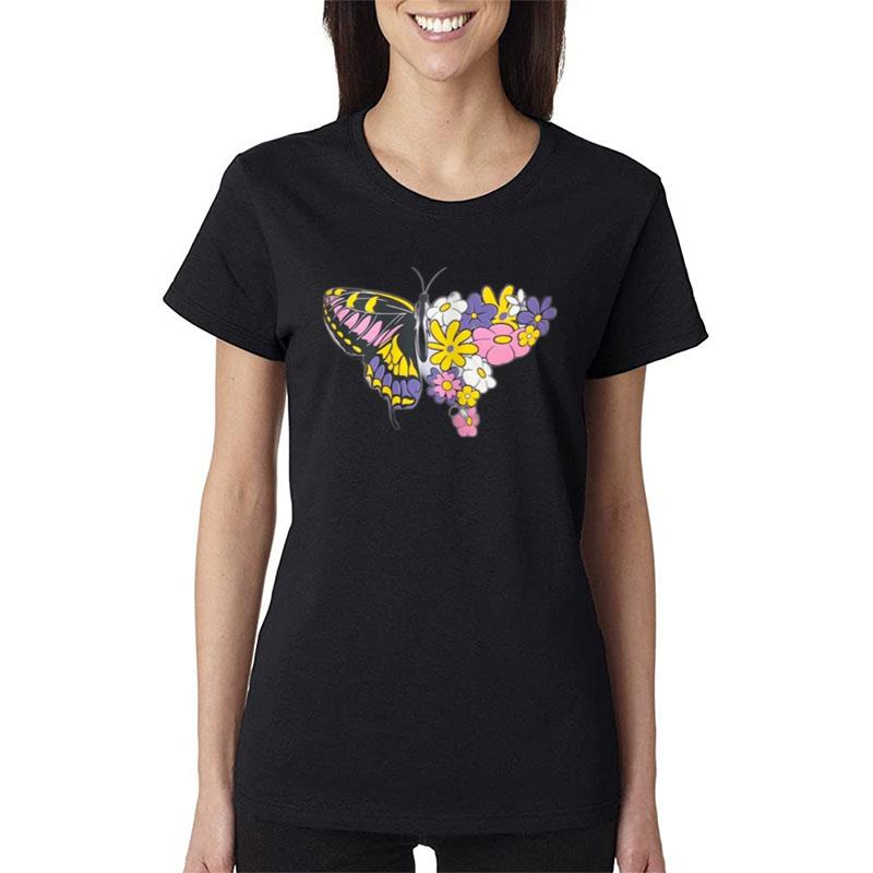 Butterfly Flower Beautiful Women T-Shirt