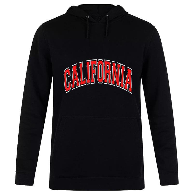 California Varsity Style Red Text Women T-Shirt