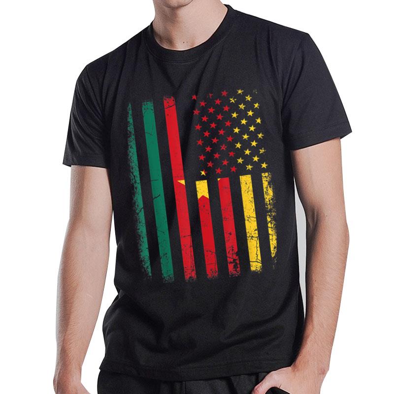 Cameroonian American Flag Cameroonian Roots Cameroon America T-Shirt