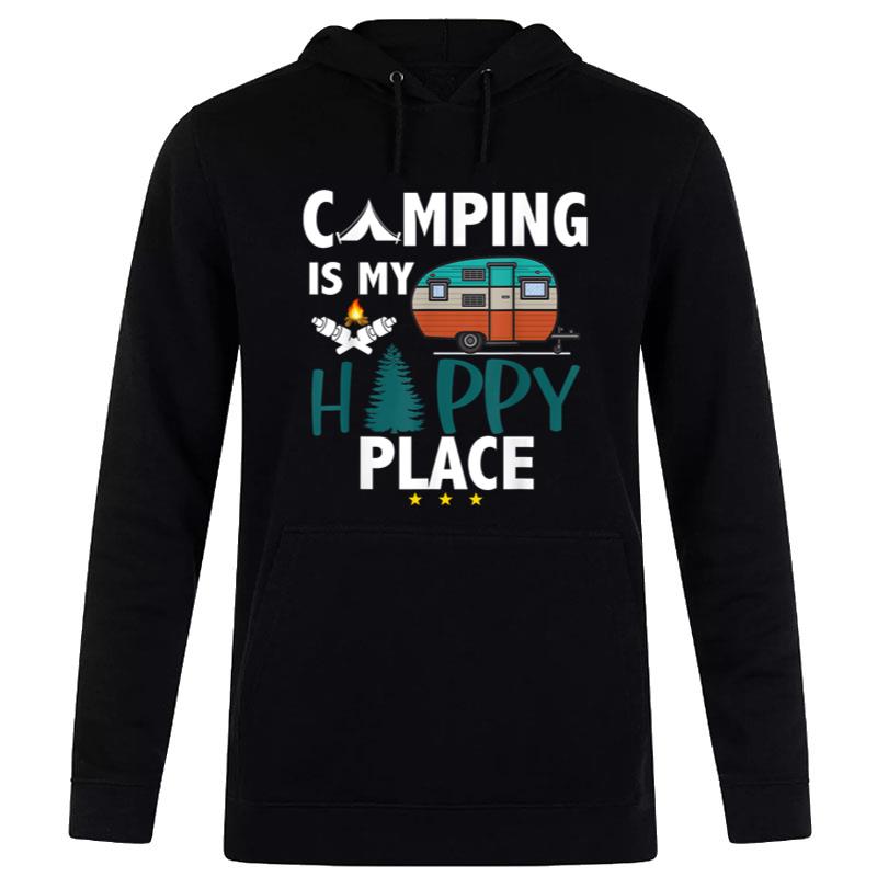 Camping Is My Happy Place Camp Camper Camping Graphic Women T-Shirt