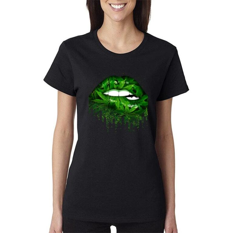 Canabis Green Lips Women T-Shirt