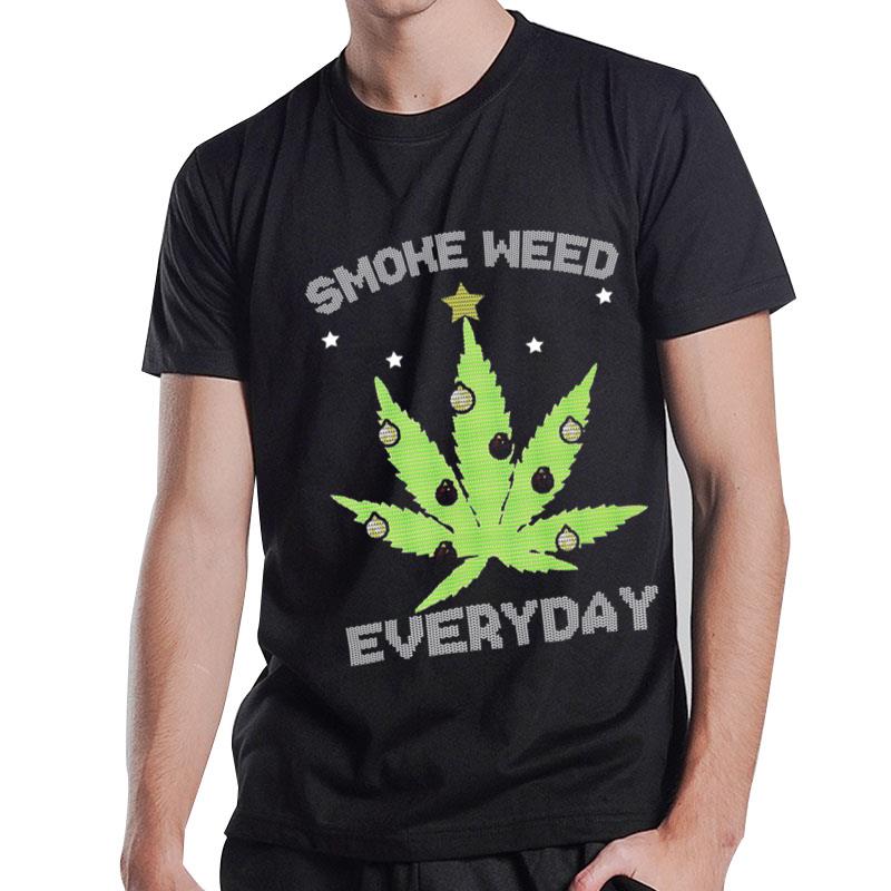 Cannabis Christmas Tree Smoke Weed Everyday T-Shirt