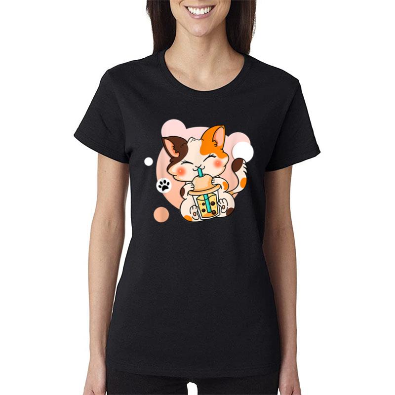 Cat Boba Tea Bubble Tea Anime Kawaii Neko Cute Women Women T-Shirt