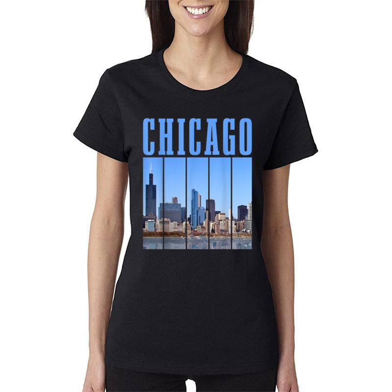 Chicago Skyline Illinois Vintage Pride Chicago Women T-Shirt