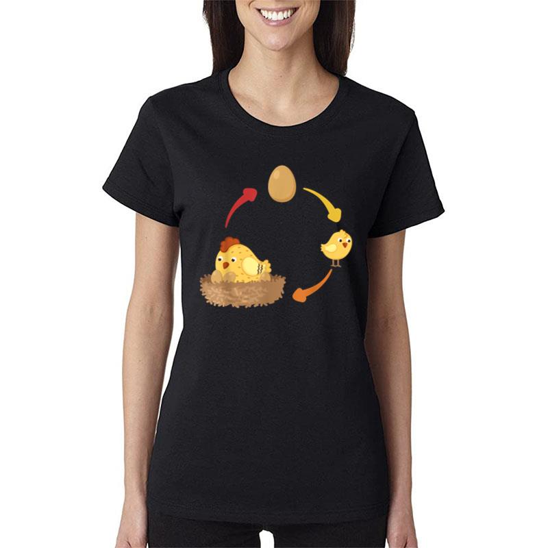 Chicken Life Cycle Chick Chicken Chicken Eggs Chicken Breeding Women T-Shirt