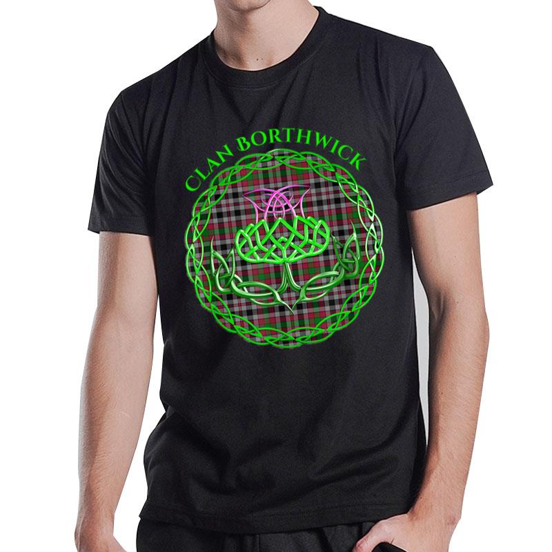 Clan Borthwick Scottish Tartan Celtic Thistle T-Shirt