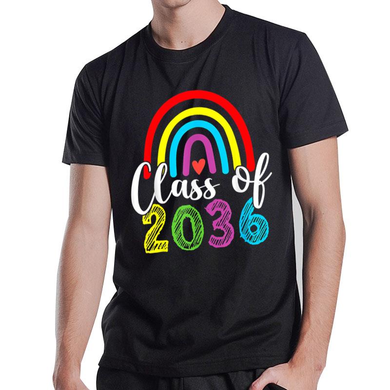 Class Of 2036 Grow With Me Pre K Kindergarten Graduation T-Shirt