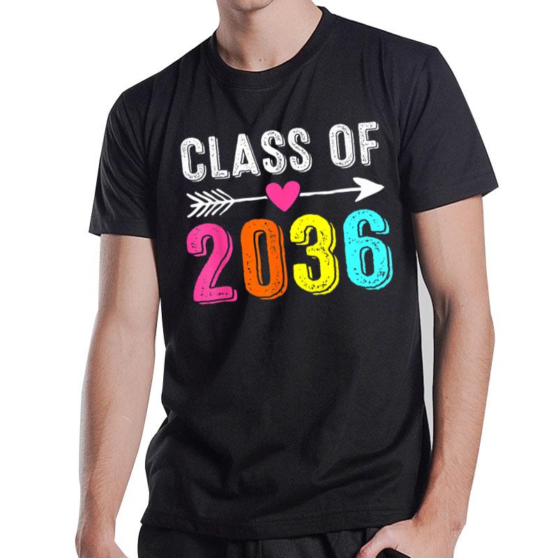 Class Of 2036 Kindergarten Pre K Grow With Me Graduation T-Shirt