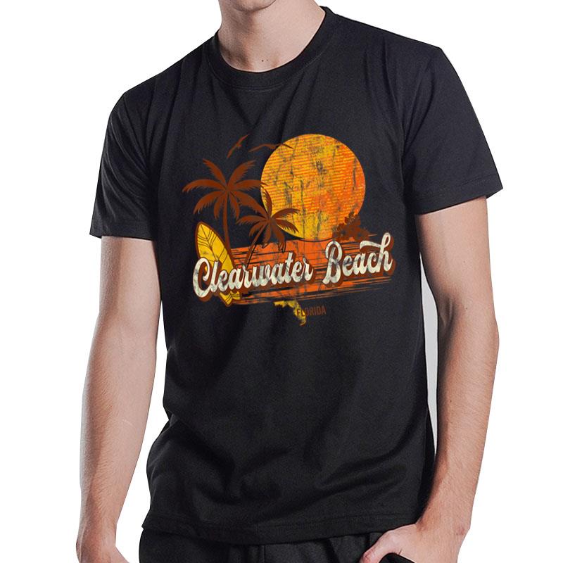 Clearwater Beach Florida Fl Retro Vintage Beach T-Shirt