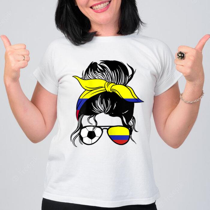 Colombian Soccer Mom Mothers Day Colombia Soccer Girl Women T-Shirt