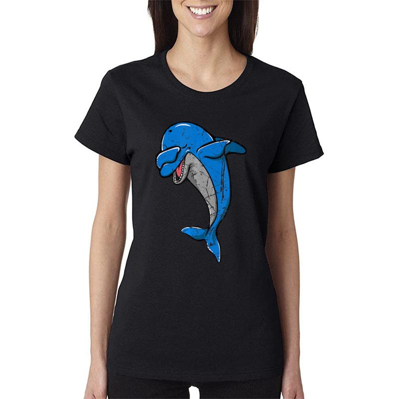 Cool Dabbing Dolphin Whale Cute Orca Dolphins Women T-Shirt