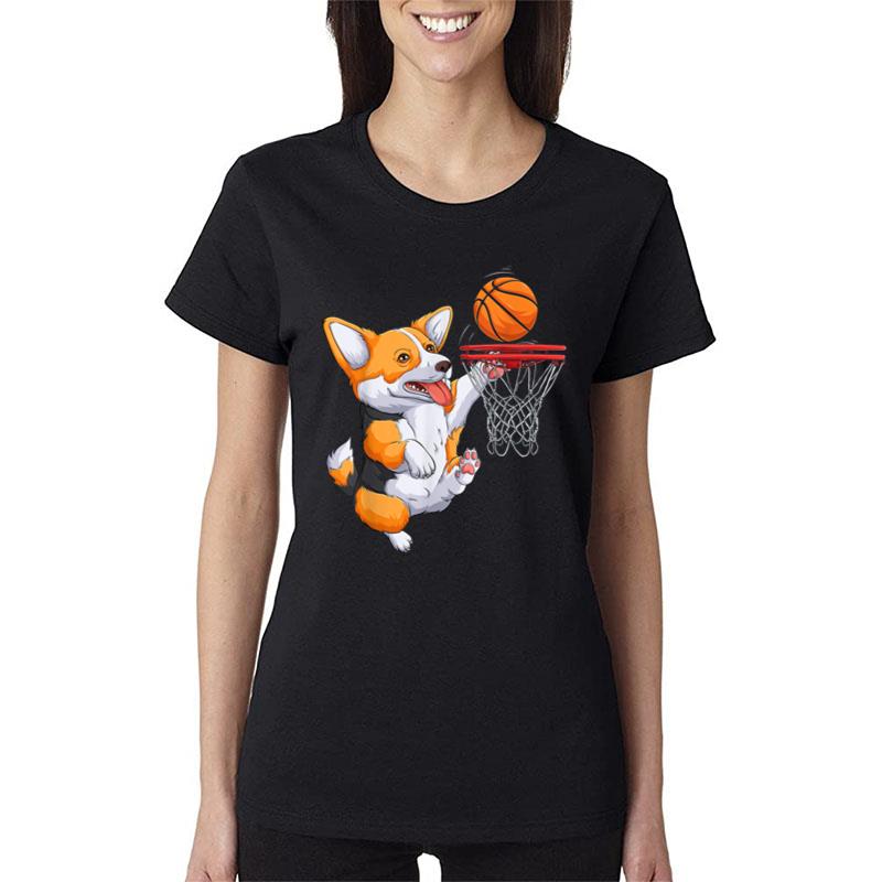 Corgi Puppy Corgi Basketball For Pet Lovers Women Men Kids Women T-Shirt