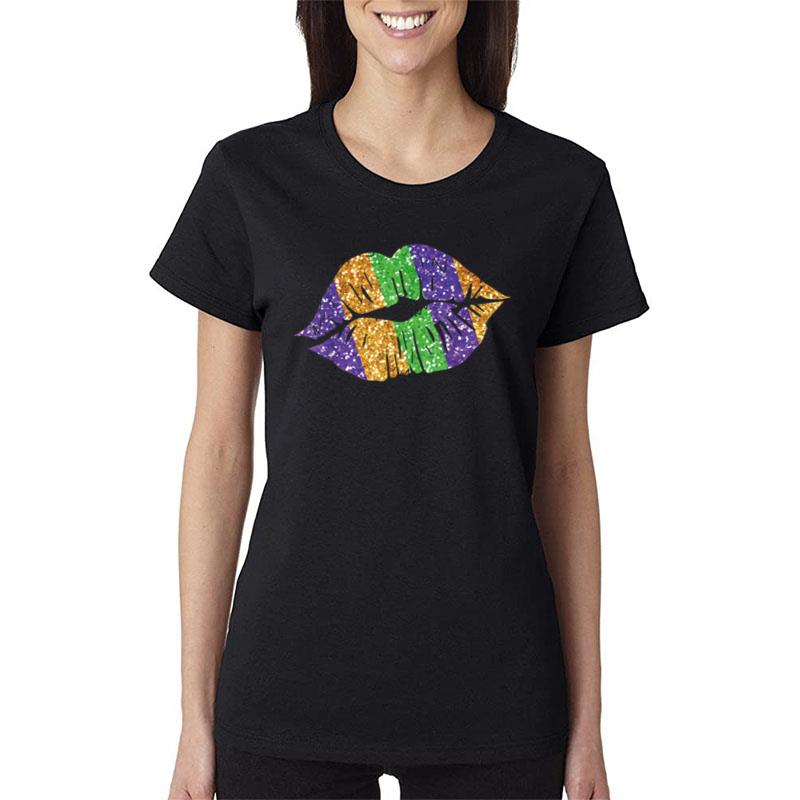 Costume Party Carnival Parade Women Lips Mardi Gras Women T-Shirt