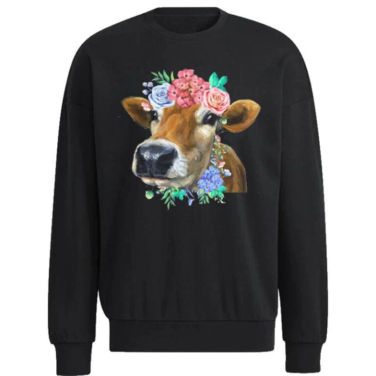 Cow Heifer Flower Sweatshirt