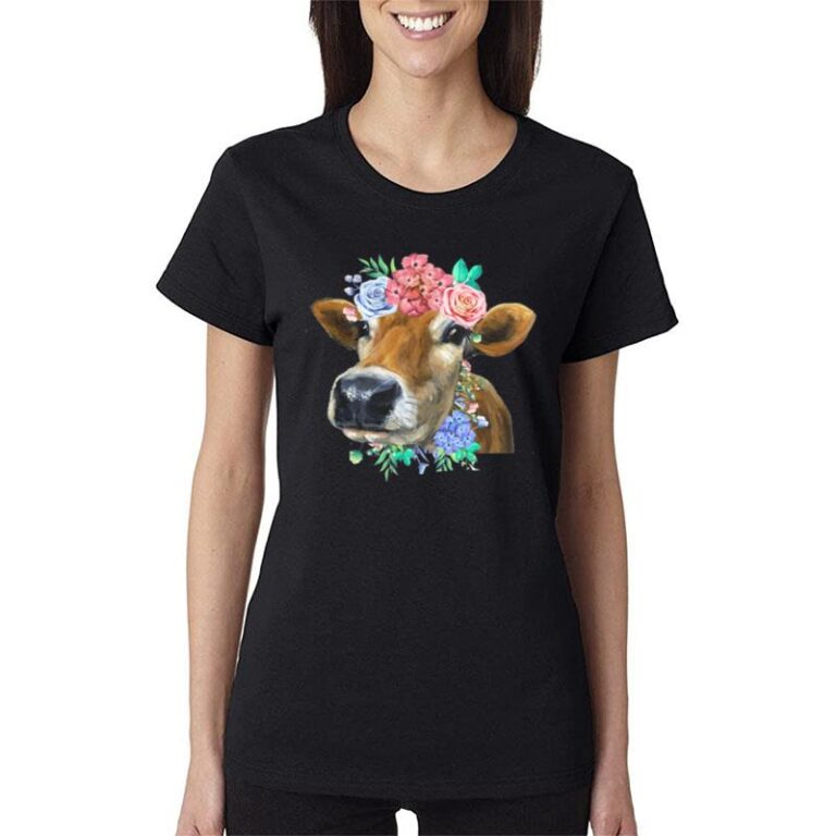 Cow Heifer Flower Women T-Shirt